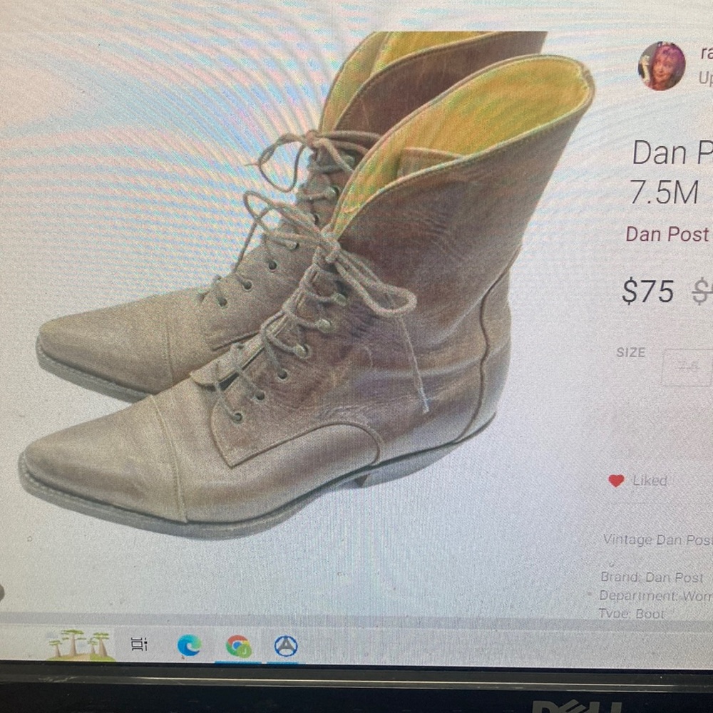 Dan Post Vintage Pointed Toe Lace-Up Boots sz 7.5M